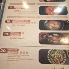 AN Asian Restaurant Budapest - Étlap/itallap