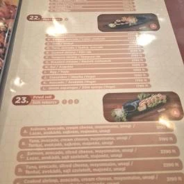 AN Asian Restaurant Budapest - Étlap/itallap