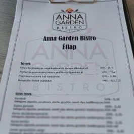 Anna Garden Bistro Téglás - Étlap/itallap