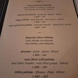 Anno Taverna Balatonszárszó - Étlap/itallap