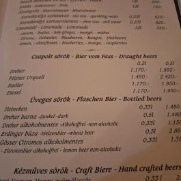 Anno Taverna Balatonszárszó - Étlap/itallap