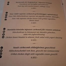 Anno Taverna Balatonszárszó - Étlap/itallap