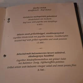 Anno Taverna Balatonszárszó - Étlap/itallap