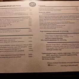 Apacuka Étterem Kávéház Varieté Budapest - Étlap/itallap