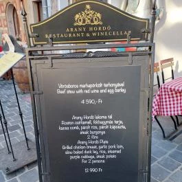 Arany Hordó Étterem, Budapest - Étlap/itallap