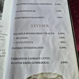 Aranyhal Étterem Budapest - Étlap/itallap