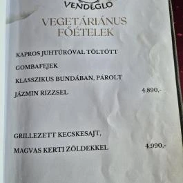 Aranyhal Étterem Budapest - Étlap/itallap