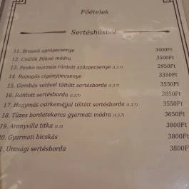 Aranyvilla Étterem, Fehérgyarmat - Étlap/itallap