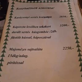 Perc Bisztró Budapest - Étlap/itallap