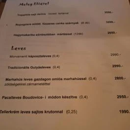 Perc Bisztró Budapest - Étlap/itallap