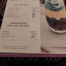 Asli Indonéz Étterem, Budapest - Étlap/itallap