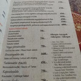 Bableves Csárda Alsótold - Étlap/itallap