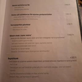 Bagoly Vendéglő , Békés - Étlap/itallap