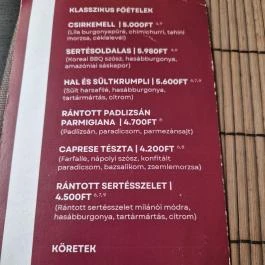 BARAKO Bisztró és Bár Budapest - Étlap/itallap