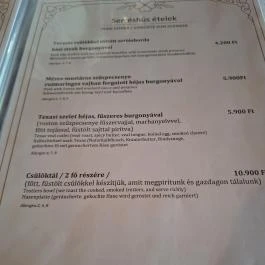 Barátok Asztala Étterem, Kecskéd - Étlap/itallap