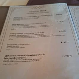 Barátok Asztala Étterem, Kecskéd - Étlap/itallap