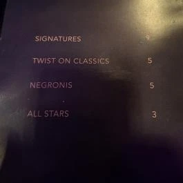 Barside, Budapest - Étlap/itallap