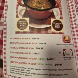 Bazilika - Goulash & Langosh Bar Budapest - Étlap/itallap