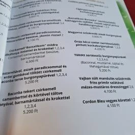 Bazsalikom Vendéglő Budapest - Étlap/itallap