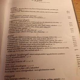 BÉLA - Bár, Étterem, Lakás, Arborétum Budapest - Étlap/itallap
