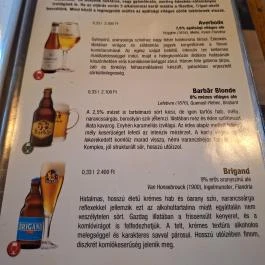 Belgian Brasserie Henri Budapest - Étlap/itallap