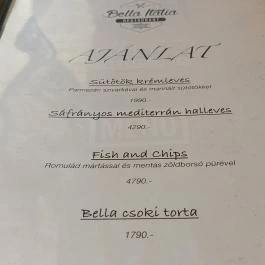 Bella Italia Restaurant Siófok - Étlap/itallap