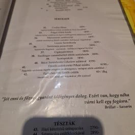 Bem Söröző-Étterem Budapest - Étlap/itallap