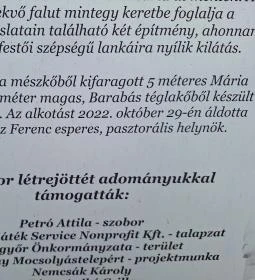 Betegek gyógyítója Mária-szobor