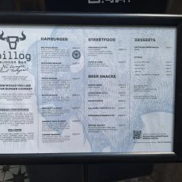Billog Burger Bar Budapest - Étlap/itallap