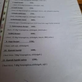 Boda Presszó és Pizzéria Babócsa - Étlap/itallap