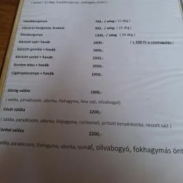 Boda Presszó és Pizzéria, Babócsa - Étlap/itallap
