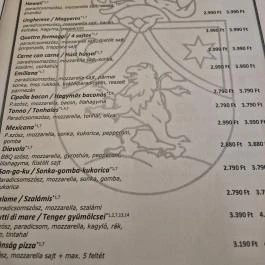 Bor & Bazsalikom Pizzeria, Étterem, Sárospatak - Étlap/itallap