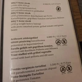 Borhotel Sziluett Farkasmály étterme Gyöngyös - Étlap/itallap