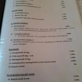 Borostyán Étterem Forráskút - Étlap/itallap