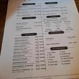 BorYou Bor & Bisztró, Esztergom - Étlap/itallap