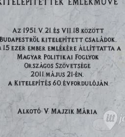 Budapestről kitelepítettek emlékműve