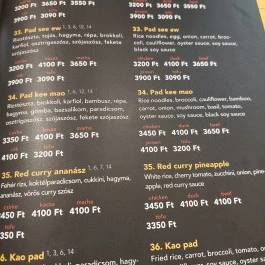 Buddha Original - Bartók Béla út Budapest - Étlap/itallap