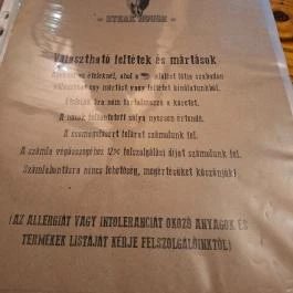 Buffalo Steak House Budapest - Étlap/itallap