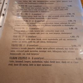 Buffalo Steak House Budapest - Étlap/itallap