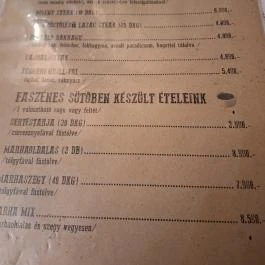 Buffalo Steak House Budapest - Étlap/itallap