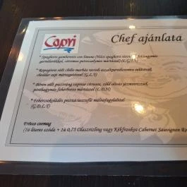 Capri Duna Pizzeria, Budapest - Étlap/itallap