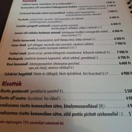 Capri Duna Pizzeria, Budapest - Étlap/itallap