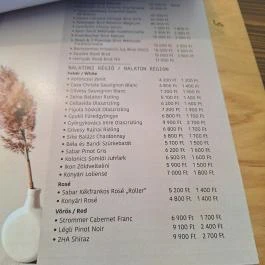 Casa Christa birtok étterme Balatonszőlős - Étlap/itallap