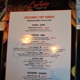 Cortez Restaurante & Bar Budapest - Étlap/itallap