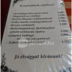 Csali Csárda Pilisszentiván - Étlap/itallap