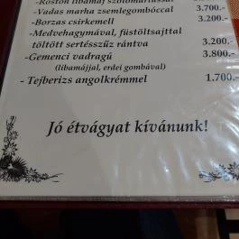 Csali Csárda Pilisszentiván - Étlap/itallap