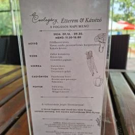 Csalogány Étterem & Kávézó, Balatonfenyves - Étlap/itallap