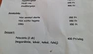 Cserépvár Étterem Cserépváralja - Étlap/itallap