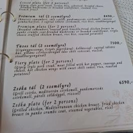 Csicsó Étterem Hőgyész - Étlap/itallap