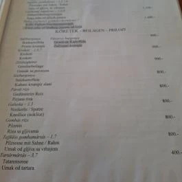 Csillag Étterem, Barcs - Étlap/itallap